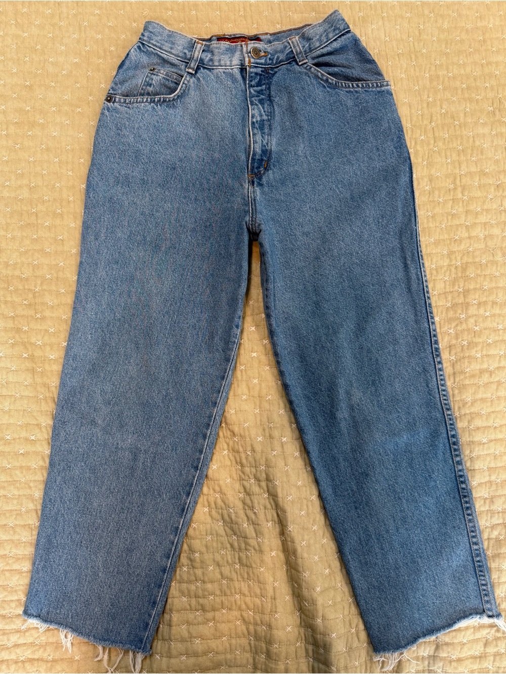 Vintage 80s 90s Bonjour High Rise Mom Jeans - Raw Hem Medium Wash (Size 9/10)